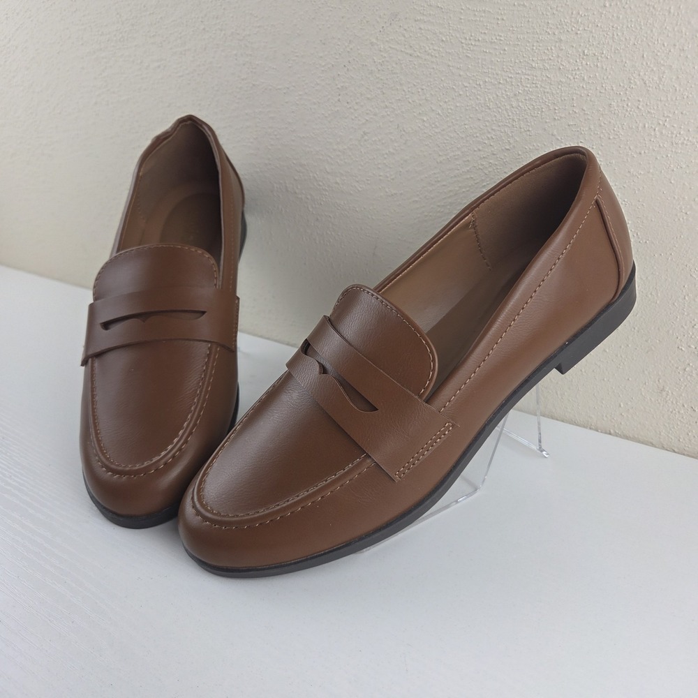 Kensie Gitty Brown Slip-On Shoes Padded Footbed Comfort Loafers Women's Size 9 M